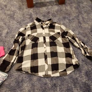 Big black and white plaid shirt